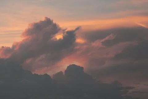 Raw image of pink cloudy sky Stock Photos