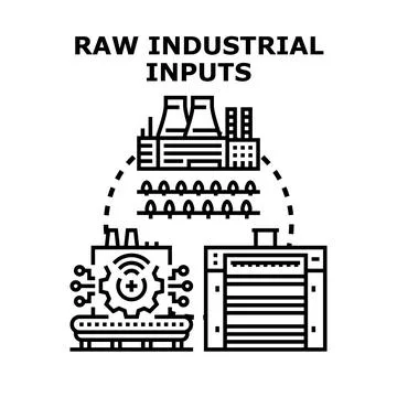 Raw industrial inputs processing and supply chain Stock Illustration