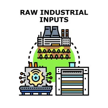 Raw industrial inputs processing and supply chain Stock Illustration
