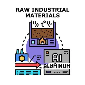 Raw industrial materials processing and production concept Stock Illustration