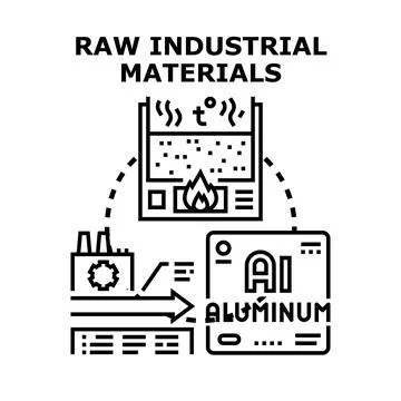 Raw industrial materials processing and production concept Stock Illustration