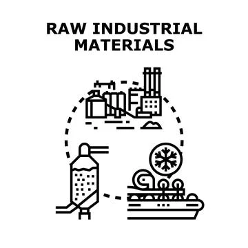 Raw industrial materials processing production development concept Stock Illustration