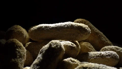 Raw Inshell Peanuts fried with salt.  Rotation. peanuts in shell. Stock Footage 102129911