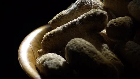 Raw Inshell Peanuts fried with salt.  Rotation. peanuts in shell. Stock Footage 102129968