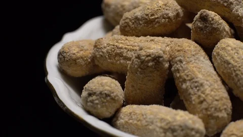 Raw Inshell Peanuts fried with salt.  Rotation. peanuts in shell. Stock Footage 102130118