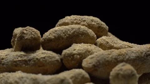 Raw Inshell Peanuts fried with salt.  Rotation. peanuts in shell. Stock Footage 102130157