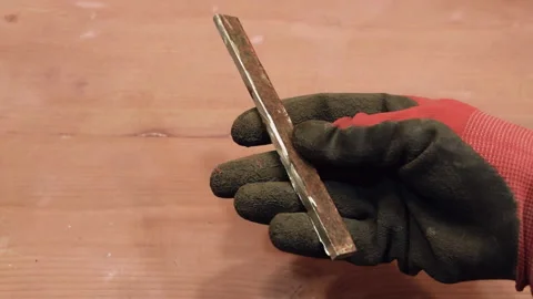 A raw iron part for making a knife from it. Stock Footage 156170348