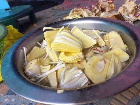 Raw jackfruit vegetable in the hand, Stock Photos