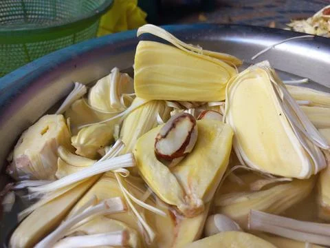 Raw jackfruit vegetable in the hand, Stock Photos