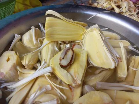 Raw jackfruit vegetable in the hand, Stock Photos