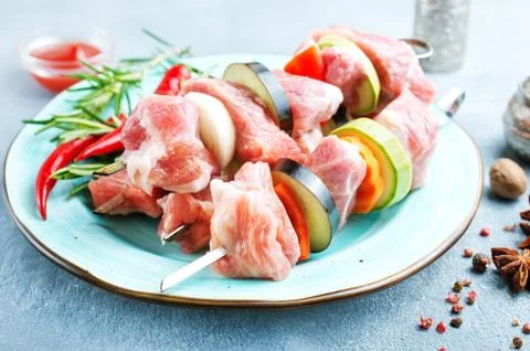 Raw kebab Stock Photos