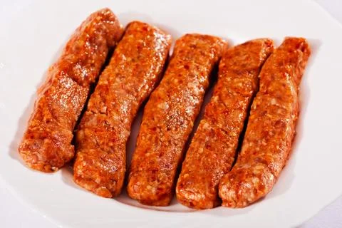 Raw kebabs Stock Photos
