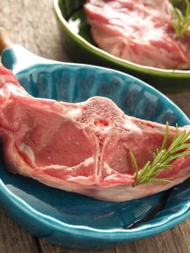 Raw lamb chop Stock Photos