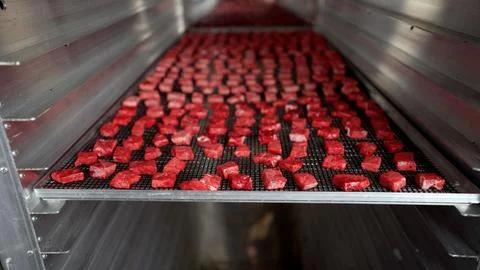 Raw lamb chops. Close-up of raw beef on the table. Pieces of meat in the re.. Stock Photos