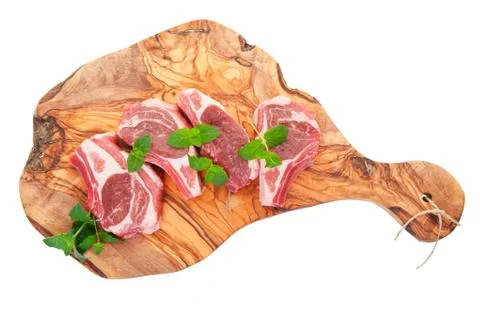 Raw lamb chops Stock Photos