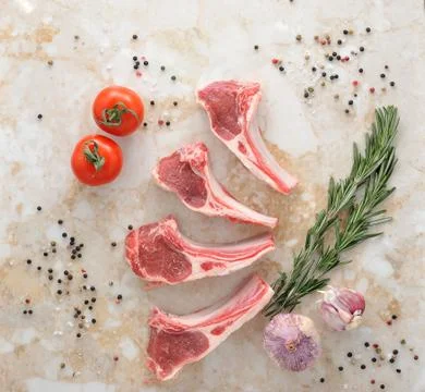 Raw lamb chops Stock Photos
