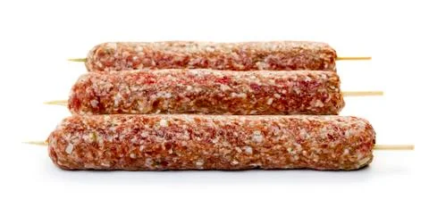 Raw lamb kabobs Stock Photos