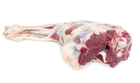 Raw lamb leg Stock Photos