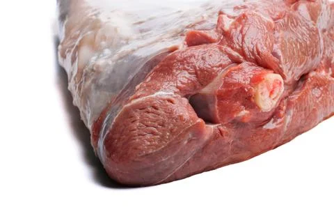Raw lamb leg Stock Photos