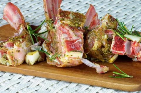 Raw Lamb Ribs Stock Photos
