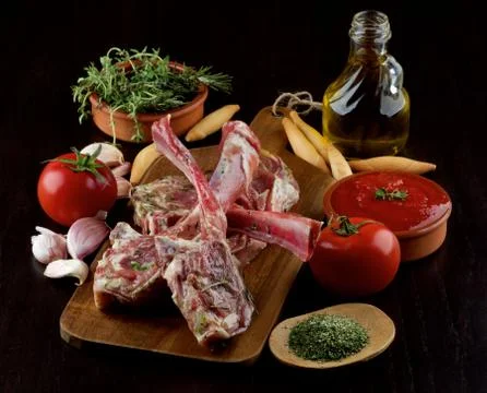 Raw Lamb Ribs Stock Photos