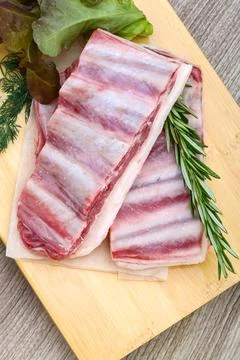 Raw lamb ribs Stock Photos