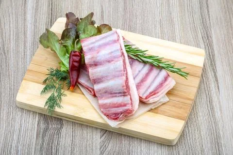 Raw lamb ribs Stock Photos