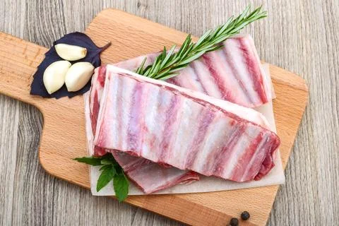 Raw lamb ribs Stock Photos