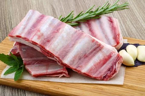 Raw lamb ribs Stock Photos
