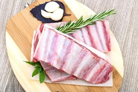 Raw lamb ribs Stock Photos
