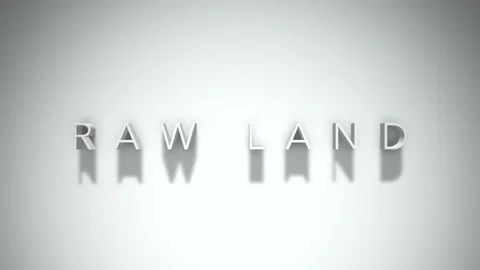 Raw Land 3D title animation with shadows on a white background Video stock 296506876