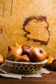 Raw large onion Stock Photos