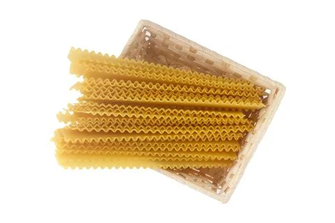 Raw lasagna pasta sheets isolated on white background Stock Photos