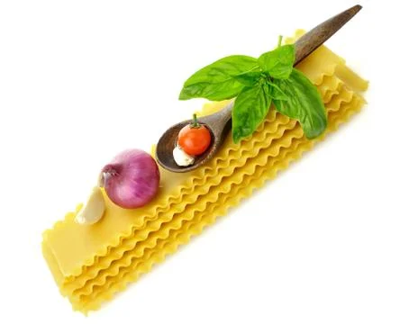 Raw lasagna sheets Stock Photos