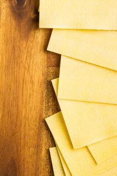 Raw lasagne sheets. Stock Photos