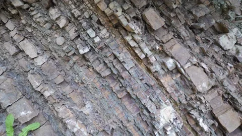 Raw layered rock texture, stone close-up Stock-Footage 157560643