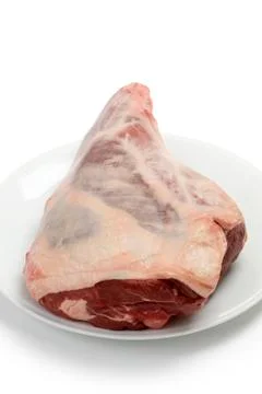 Raw leg of lamb Stock Photos
