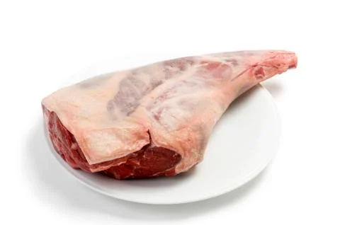 Raw leg of lamb Stock Photos