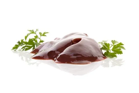 Raw liver isolated. Stock Photos