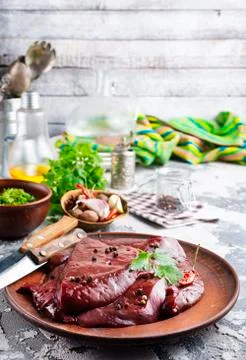 Raw liver Stock Photos