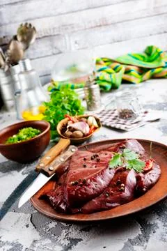 Raw liver Stock Photos