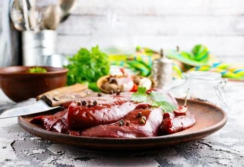 Raw liver Stock Photos