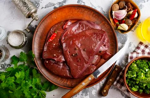 Raw liver Stock Photos