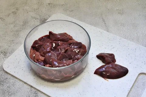 Raw liver Foto stock