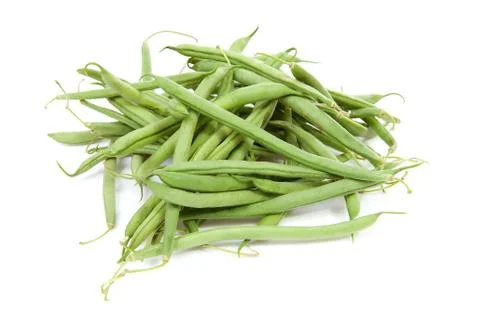 Raw long green beans Stock Photos