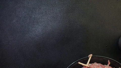 Raw lule kebabs overhead Stock Footage 103984719