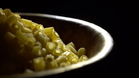 Raw macaroni in rotation. Ditalini lisci. Close up. Raw pasta. Video stock 101641054