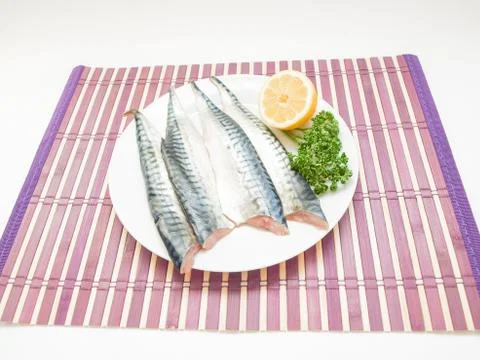 Raw mackerel filet Stock Photos