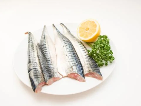 Raw mackerel filet Stock-Fotos