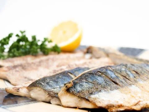 Raw mackerel filet Stock Photos